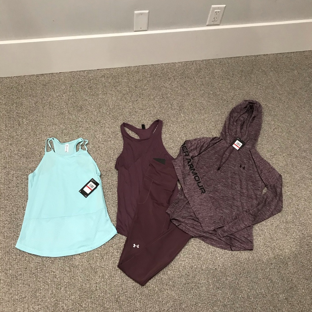 Under Armor XS Purple Set + Blue Tank